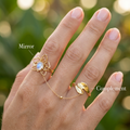 Botanical Link #01 [11111] Orchid Convergence | Moonstone & Amethyst Ring Set