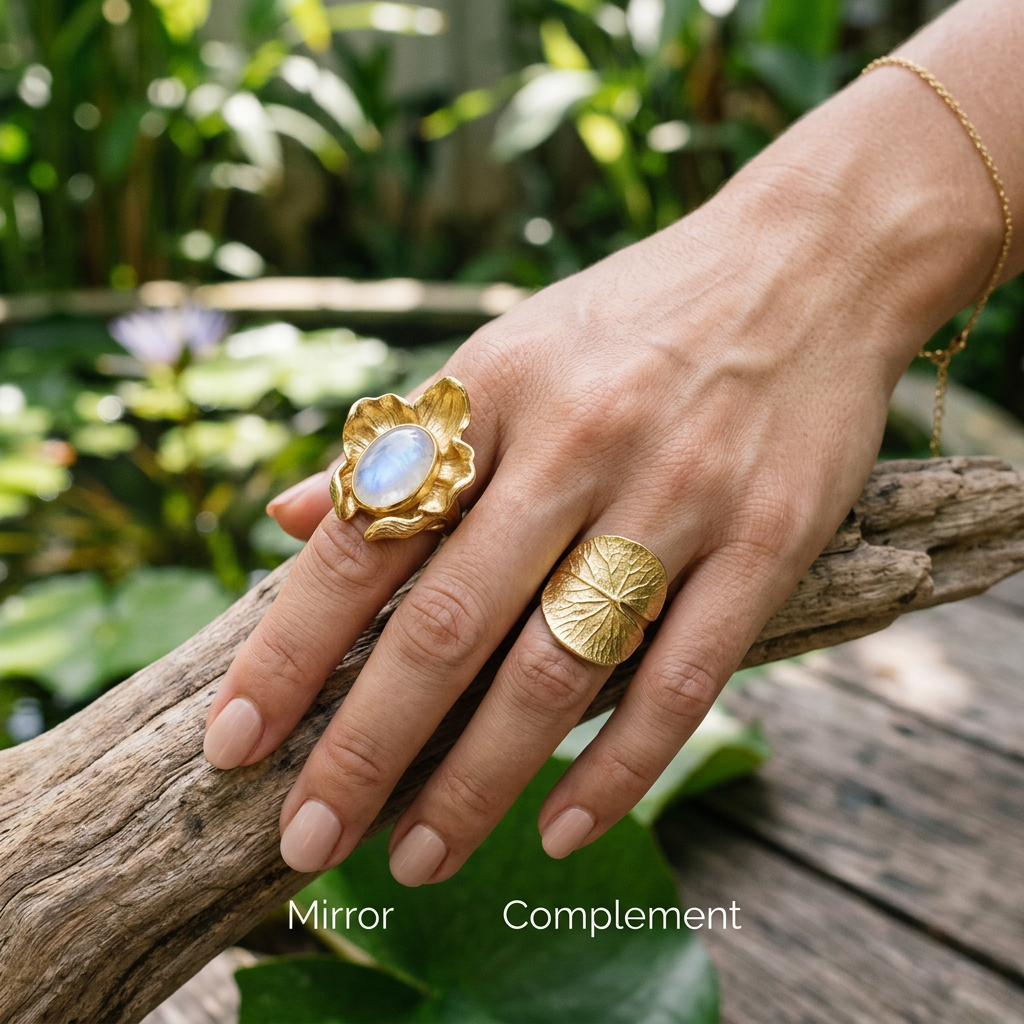 Botanical Axis #01 [11111] Orchid Convergence | Moonstone Ring