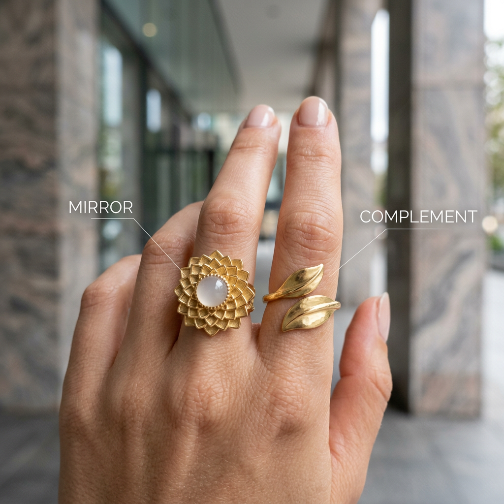 Botanical Axis #03 [11101] Ordered Blossom | White Agate Ring