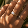 Meridian Axis #04 [11100] Absolute Velocity | Moonstone & Black Spinel Stacking Ring