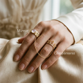 Meridian Axis Link #05 [11011] Introspective Flux | Rose Quartz & Citrine Stacking Ring Set