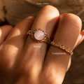 Meridian Axis #05 [11011] Introspective Flux | Rose Quartz & Citrine Stacking Ring