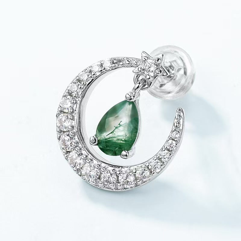 THE ETHEREAL VISIONARY | "OceAn" Celestial Forest Moss Agate Earrings