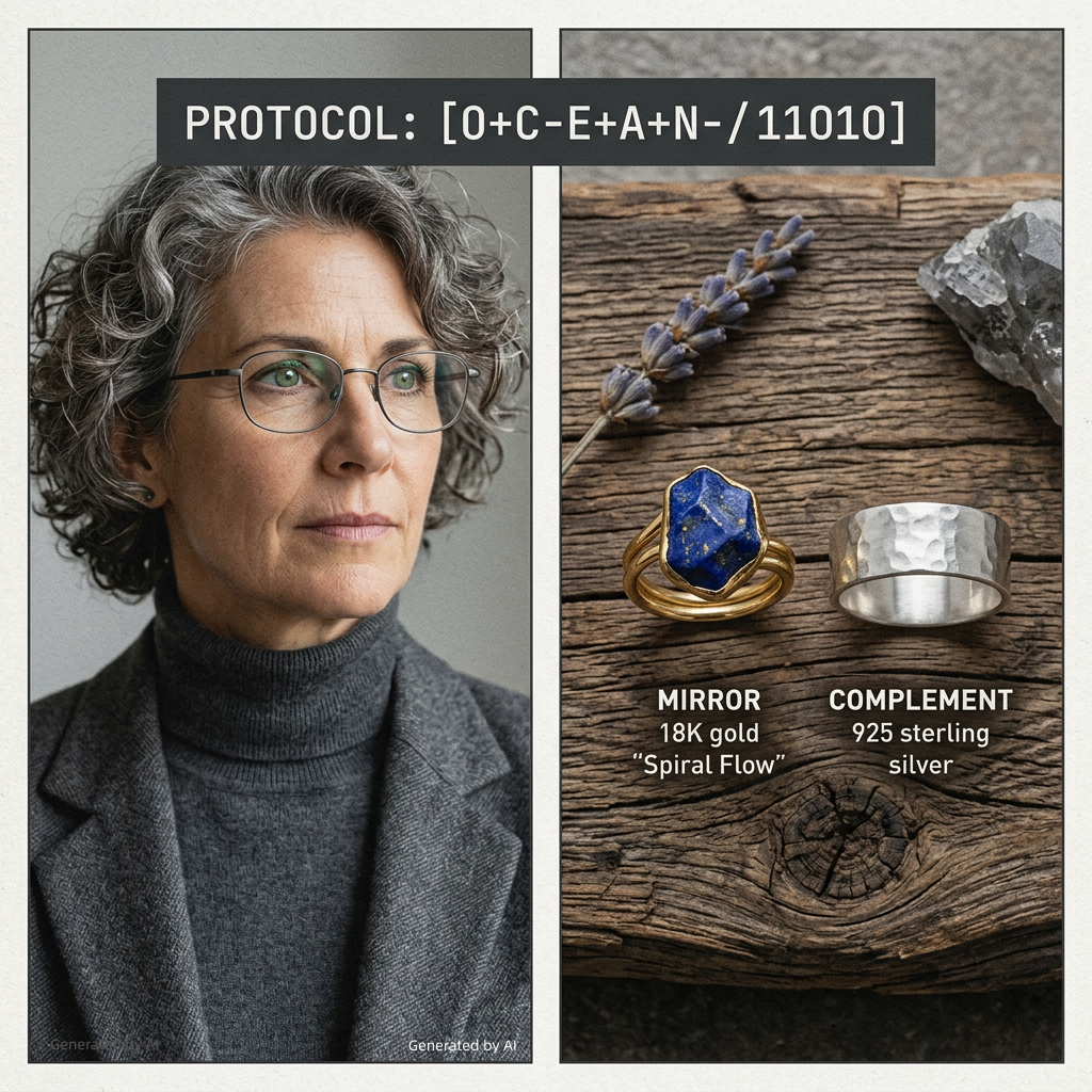 Western Origin R1 #06 [11010] Sage Observer | Dual-Metal Ring Set
