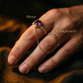 Meridian Axis Link #07 [11001] Deep Vista | Amethyst & Moonstone Stacking Ring Set