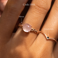 Meridian Axis #09 [10111] Empathic Radiance | Rose Quartz & Black Spinel Stacking Ring