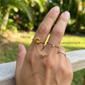 Meridian Axis Link #10 [10110] Golden Equilibrium | Citrine & Rose Quartz Stacking Ring Set