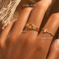 Meridian Axis #10 [10110] Golden Equilibrium | Citrine & Rose Quartz Stacking Ring
