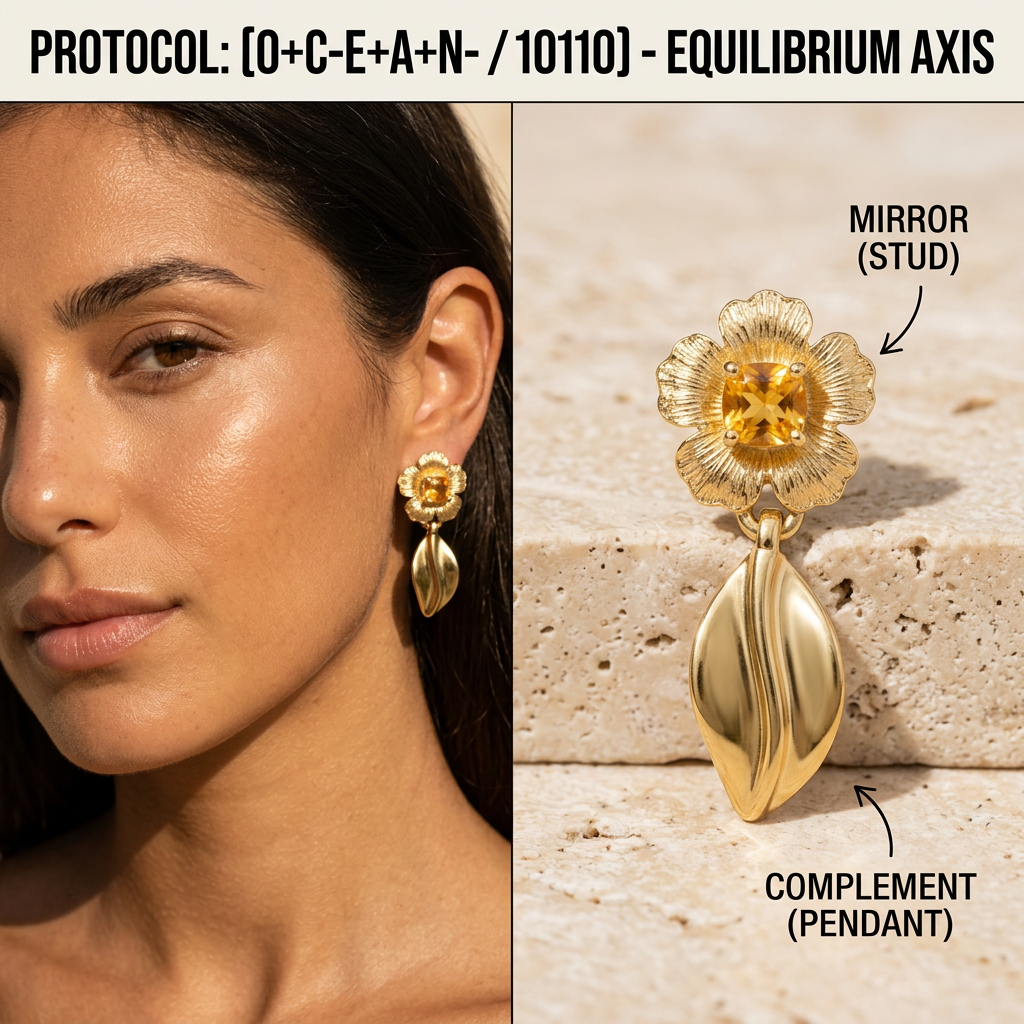Botanical Axis #10 [10110] Equatorial Equilibrium | Dual-Dangle Earrings