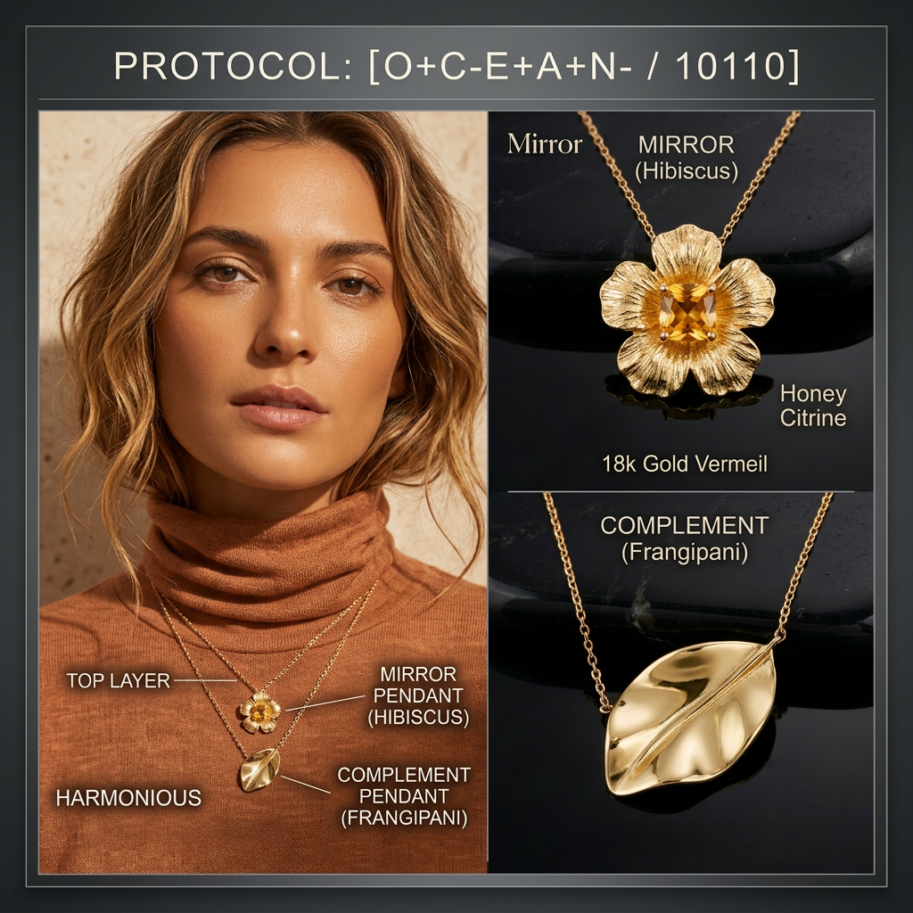 Botanical Axis #10 [10110] Equatorial Equilibrium | Dual Necklace Set