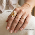 Meridian Axis Link #12 [10100] Fluid Horizon | Citrine & Black Spinel Stacking Ring Set