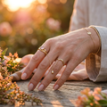 Meridian Axis Link #13 [10011] Subtle Resonance | Rose Quartz & Moonstone Stacking Ring Set