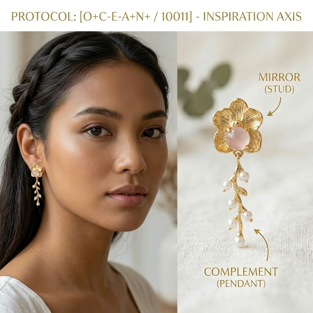 Botanical Axis #13 [10011] The Inner Muse | Dual-Dangle Earrings