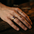 Meridian Axis Link #15 [10001] Silent Crest | Amethyst & Black Spinel Stacking Ring Set