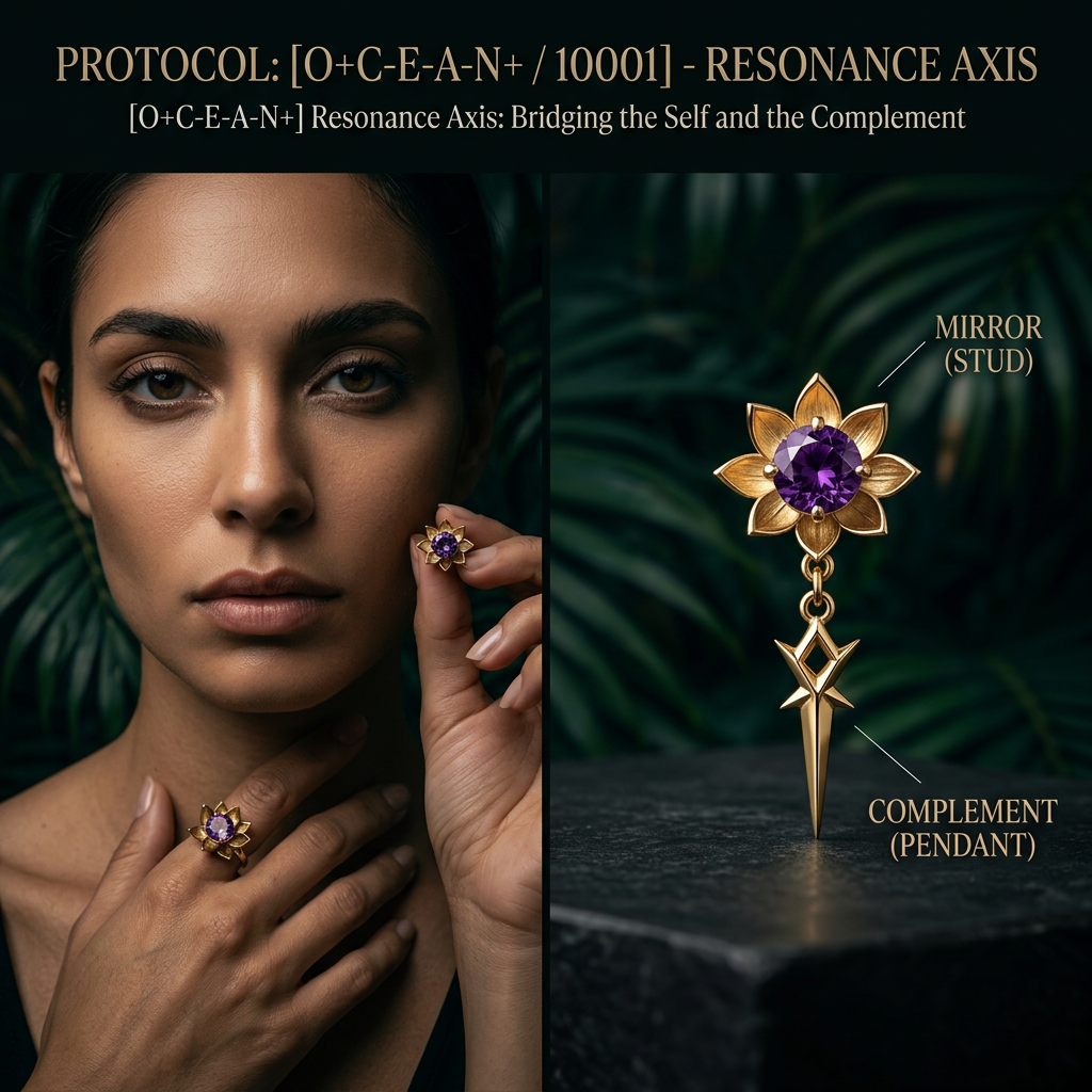 Botanical Axis #15 [10001] Crystallized Emotion | Dual-Dangle Earrings