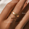 Meridian Axis #16 [10000] Rational Infinity | Matte Gold & Moonstone Stacking Ring
