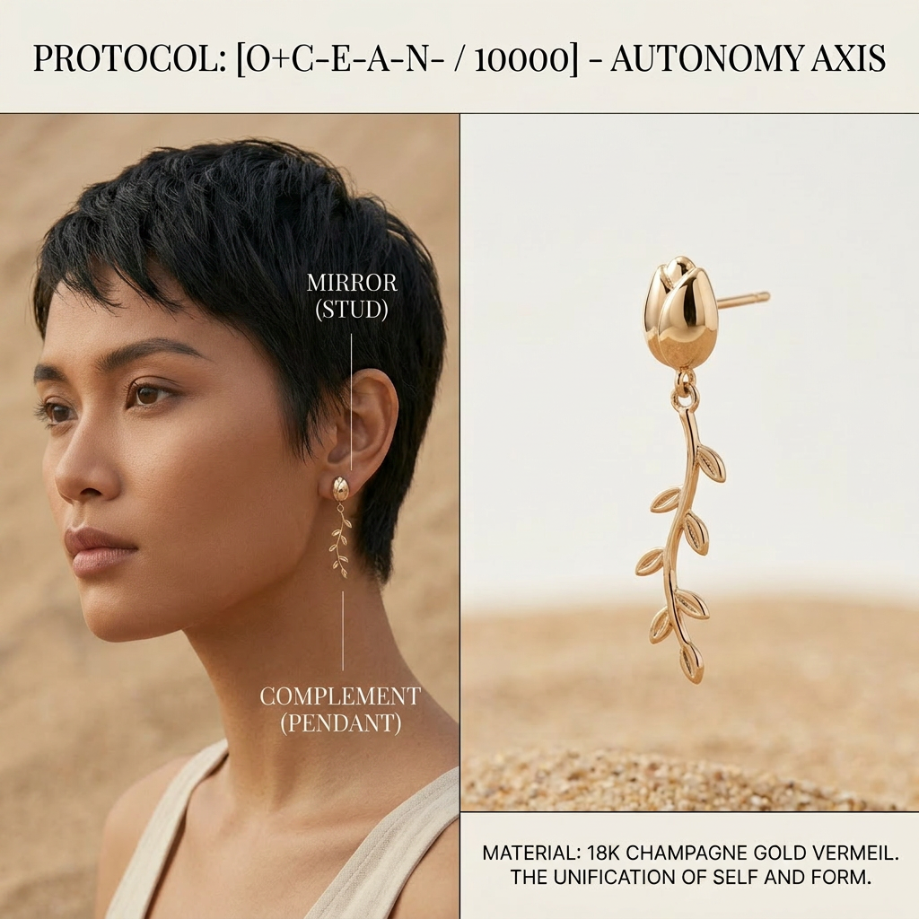 Botanical Axis #16 [10000] Minimalist Dreamer | Dual-Dangle Earrings