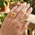 Botanical Link #17 [01111] Action Symbiosis | Citrine & Rose Quartz Stacking Ring