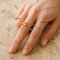 Meridian Axis Link #17 [01111] Action Symbiosis | Citrine & Rose Quartz Stacking Ring Set