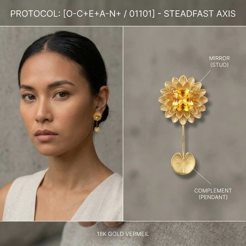 Botanical Axis #19 [01101] Steadfast Aura | Dual-Dangle Earrings