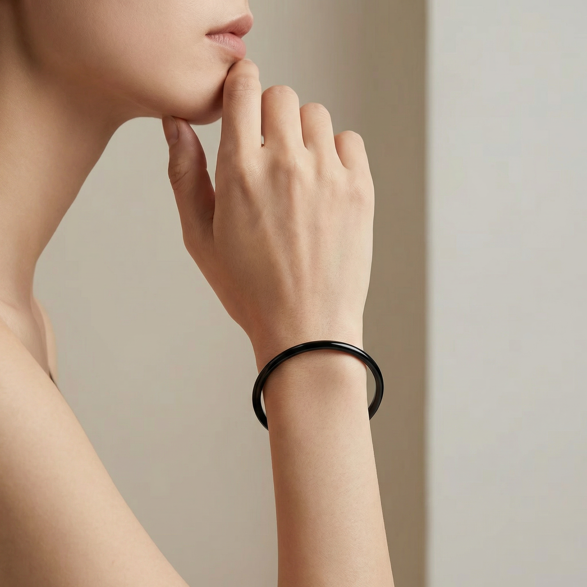 THE STRATEGY ARCHITECT | "OCean" Ink-Black Logic Bangle Set