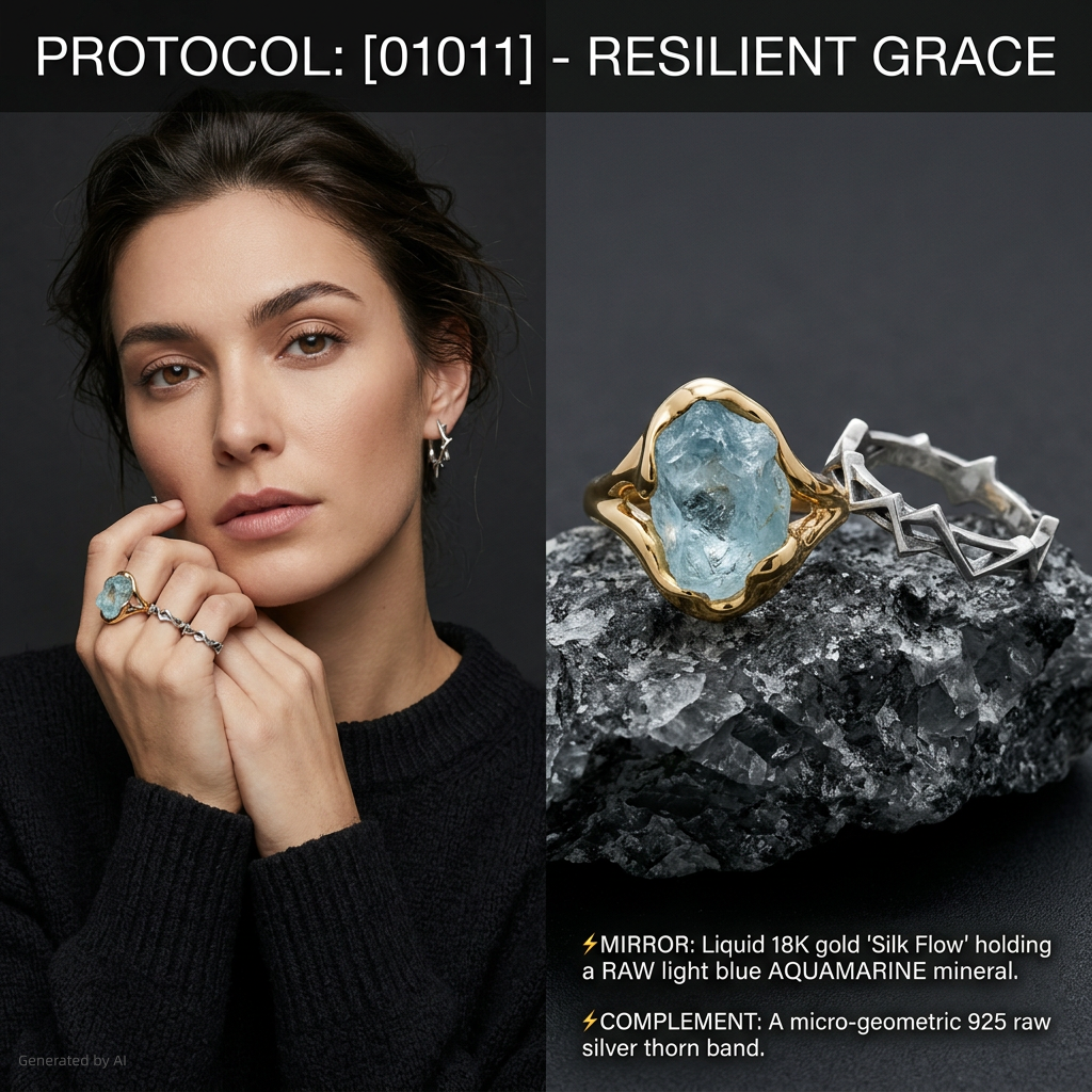 Western Origin R1 #21 [01011] Strength in Softness | Dual-Metal Ring Set
