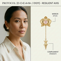 Botanical Axis #21 [01011] Strength in Softness | Dual-Dangle Earrings