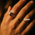 Meridian Axis Link #23 [01001] Vigilant Core | Amethyst & Black Spinel Stacking Ring Set