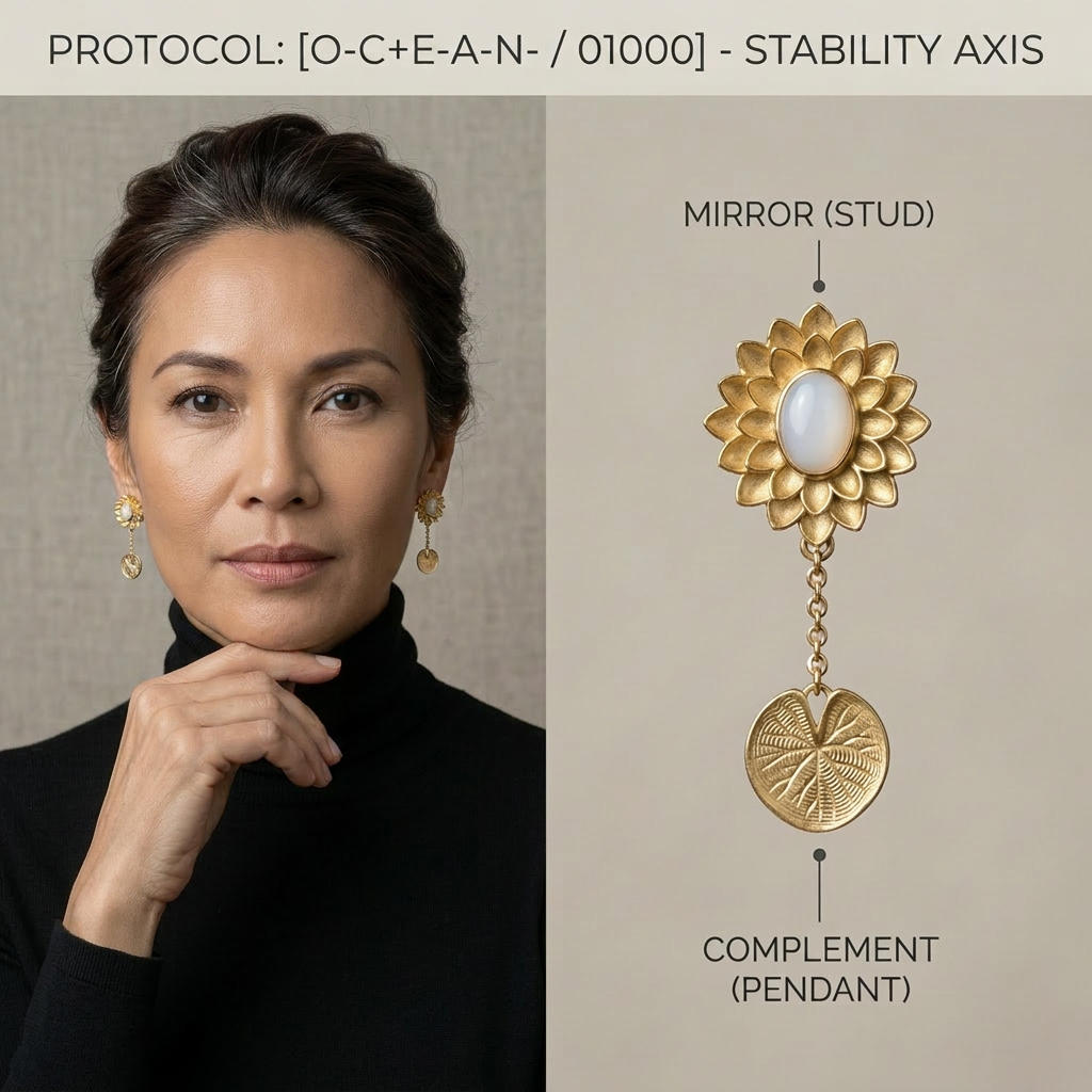 Botanical Axis #24 [01000] The Unshakeable Root | Dual-Dangle Earrings