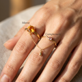 Meridian Axis Link #25 [00111] Vibrant Affinity | Citrine & Rose Quartz Stacking Ring Set