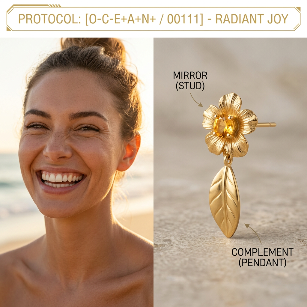 Botanical Axis #25 [00111] Vibrant Nurturer | Dual-Dangle Earrings