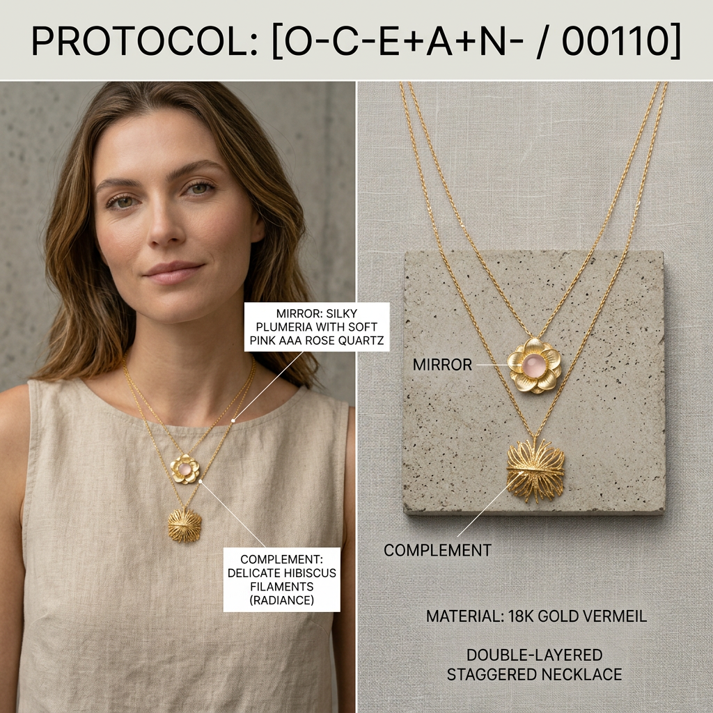 Botanical Axis #26 [00110] Warm Connections | Dual Necklace Set