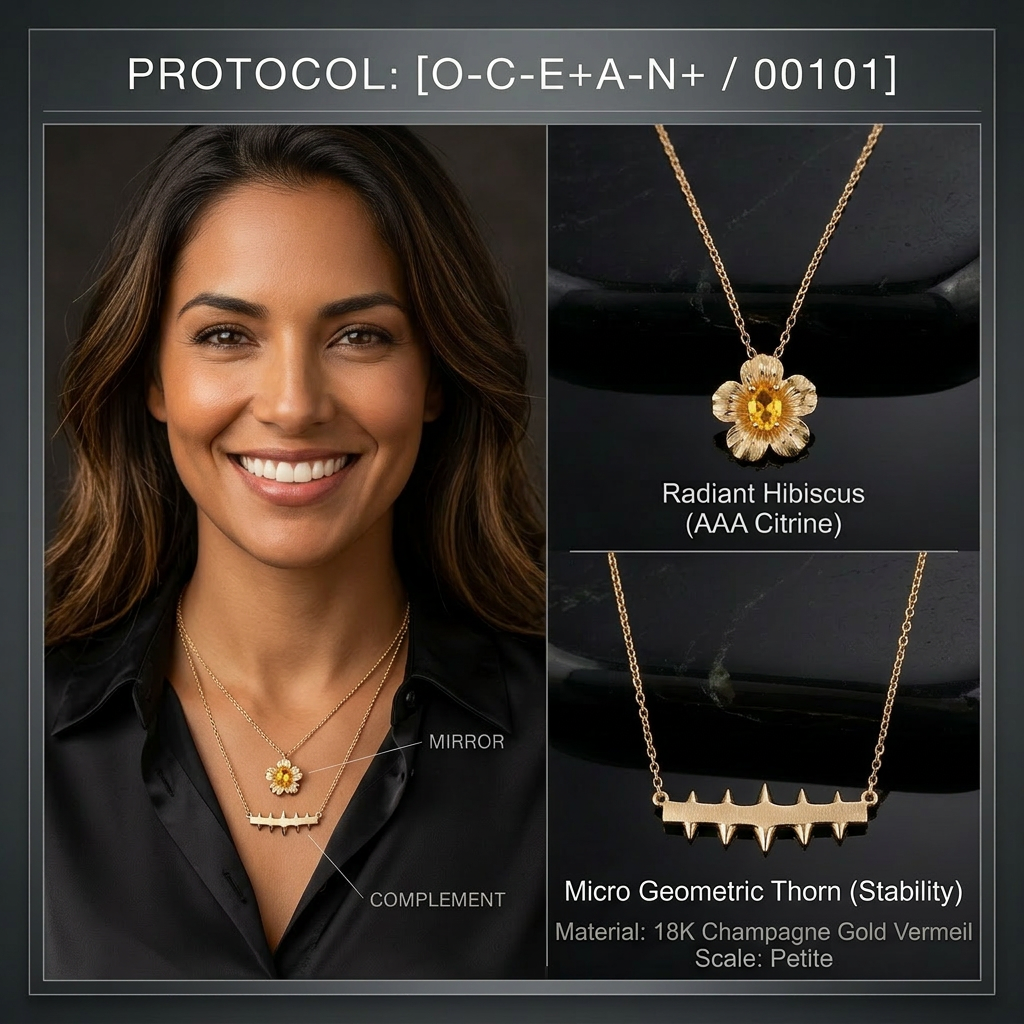 Botanical Axis #27 [00101] Structured Impulse | Dual Necklace Set