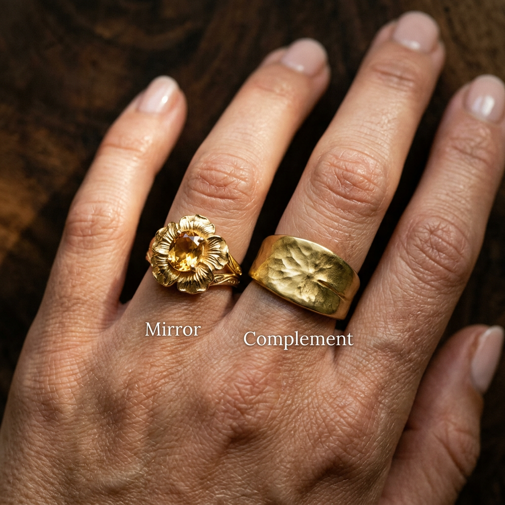 Botanical Axis #28 [00100] Realistic Hibiscus | Citrine Ring