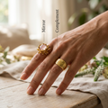 Botanical Axis #29 [00011] Flexible Lotus | Rose Quartz Ring
