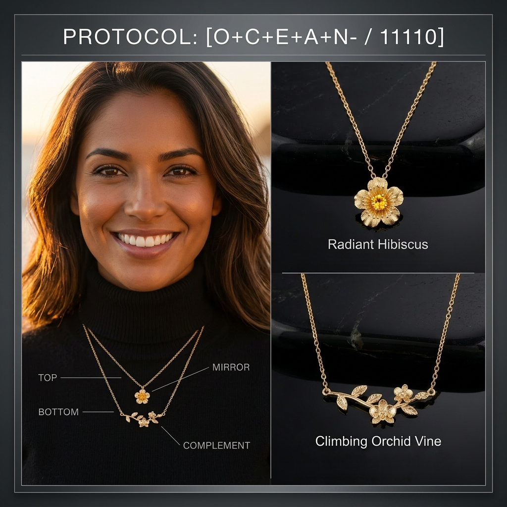 Botanical Axis #02 [11110] Fearless Bloom | Dual Necklace Set