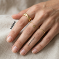 Meridian Axis Link #30 [00010] Humble Monolith | Matte Gold & Rose Quartz Stacking Ring Set
