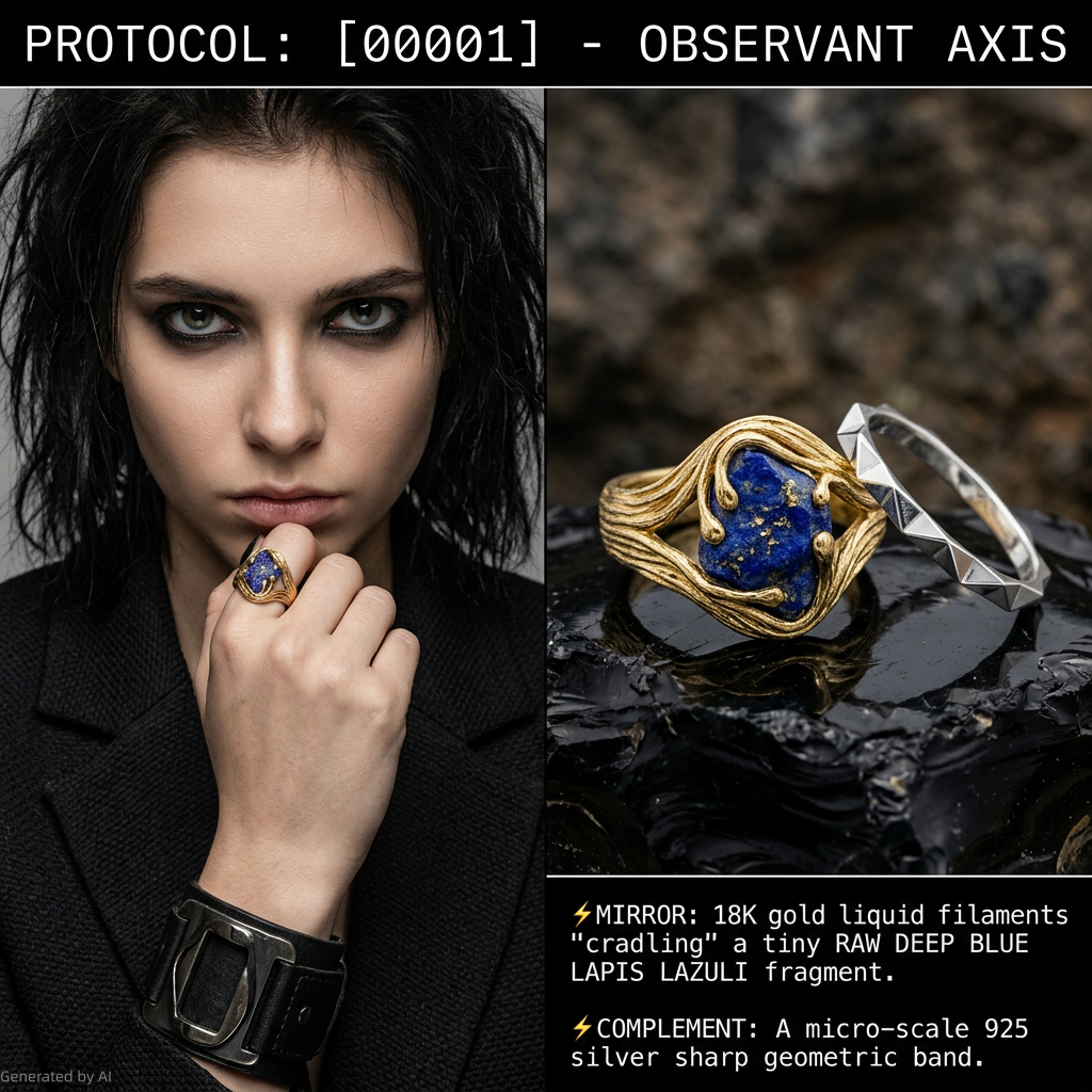 Western Origin R1 #31 [00001] Observant Echo | Dual-Metal Ring Set