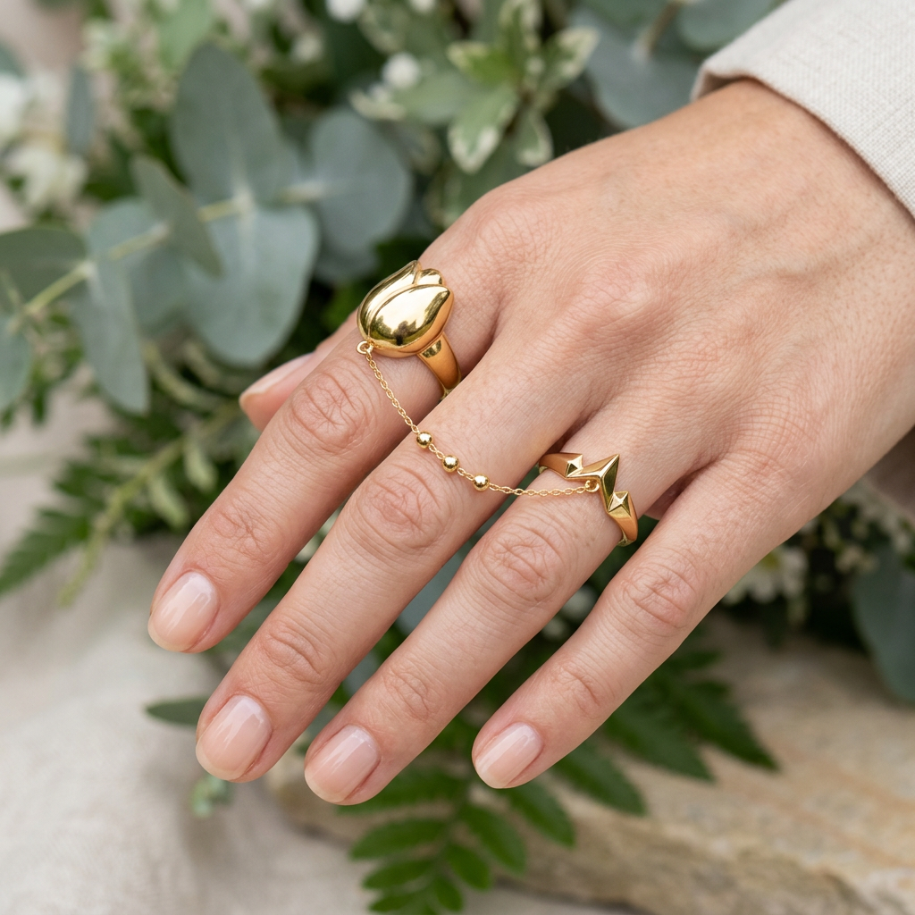 Botanical Link #32 [00000] Origin Bud | Minimalist Gold Stacking Ring