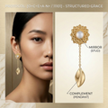 Botanical Axis #03 [11101] Disciplined Muse | Dual-Dangle Earrings