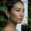 Botanical Axis #06 [11010] Sage Observer | Dual-Dangle Earrings