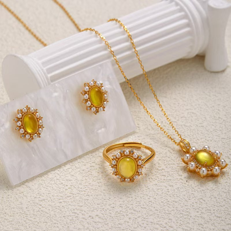 Elegant 10x8mm Diamond Gold Earrings | Grace of Conscientiousness & Agreeableness | Disciplined & Kind Jewelry