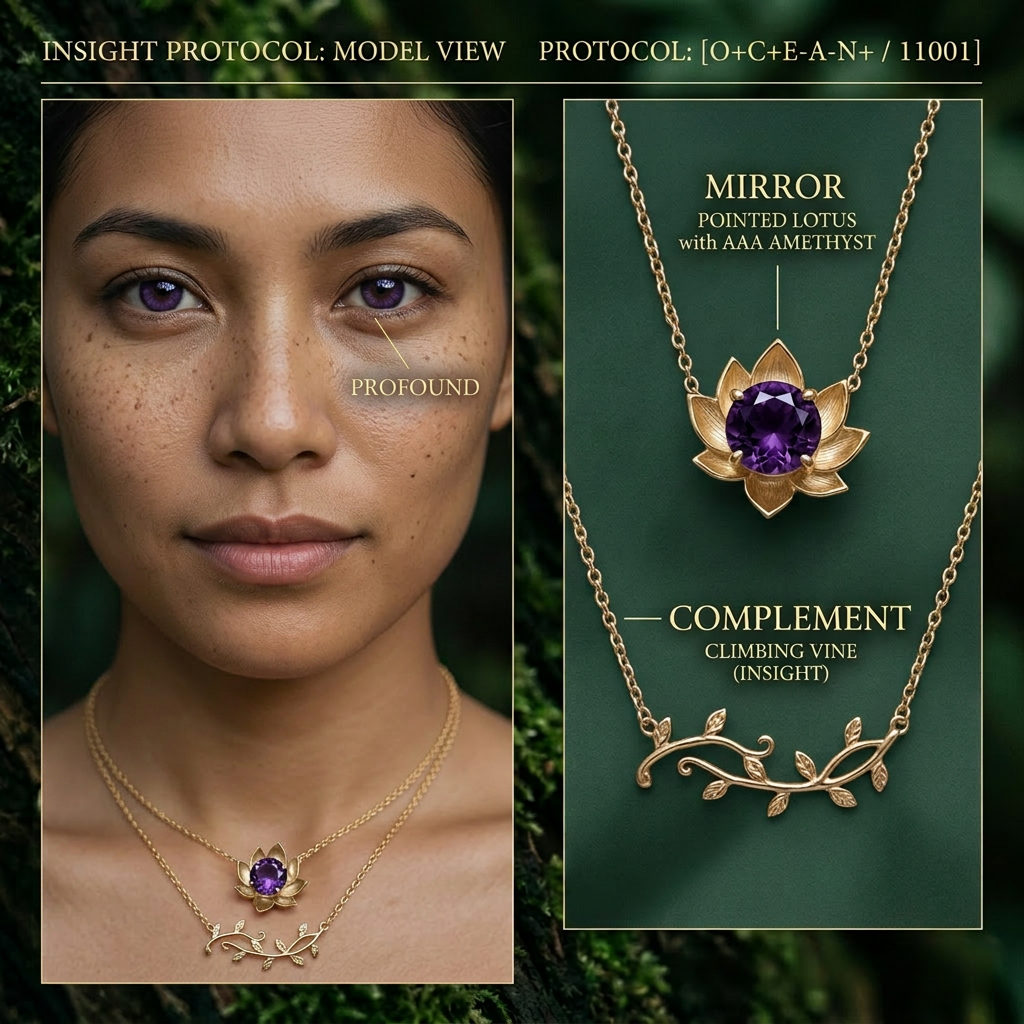 Botanical Axis #07 [11001] Deep Echo | Dual Necklace Set