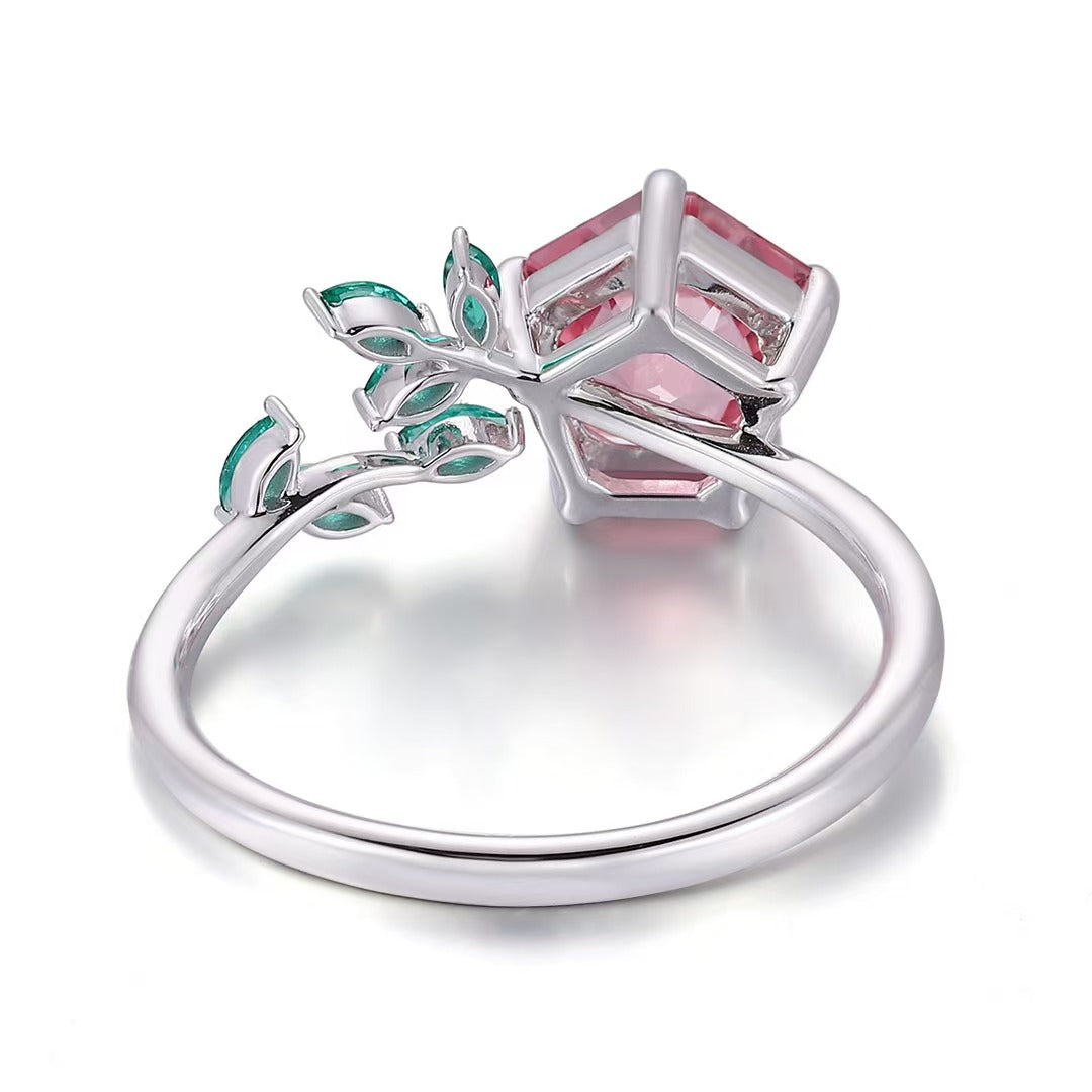 Customize Morganite Solitaire Ring in Silver Gold 8 Days Production Time