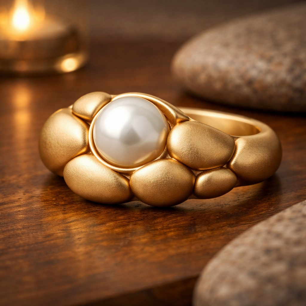 THE SILENT PILLAR | "oCeAn" Pebble Calm Ring