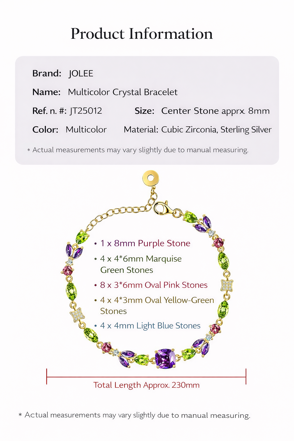 Hand bracelet - S925 silver, crystal, gemstone, olivine and tourmaline luxury accessory. Ideal gift for girls on New Year's Day. Each item comes with a certificate.