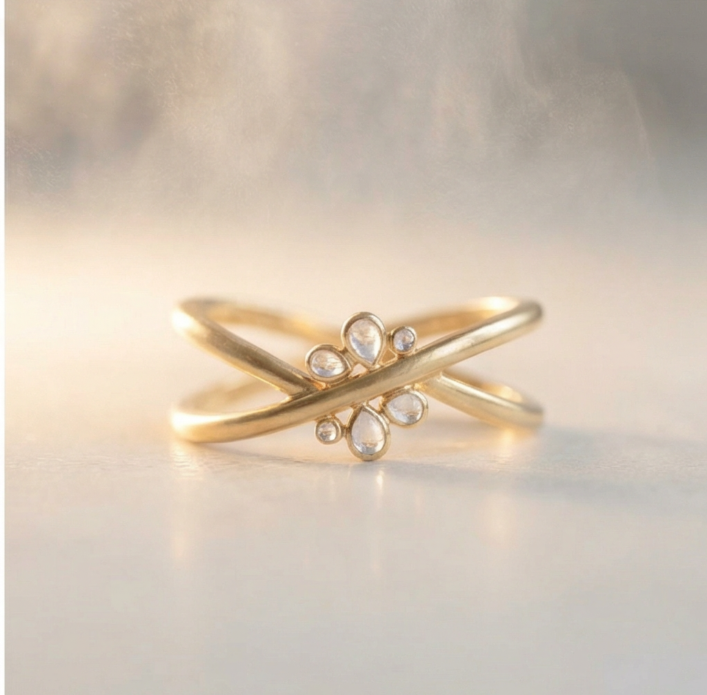 OceAn| The Entwined Dreams Moonstone Cluster Ring