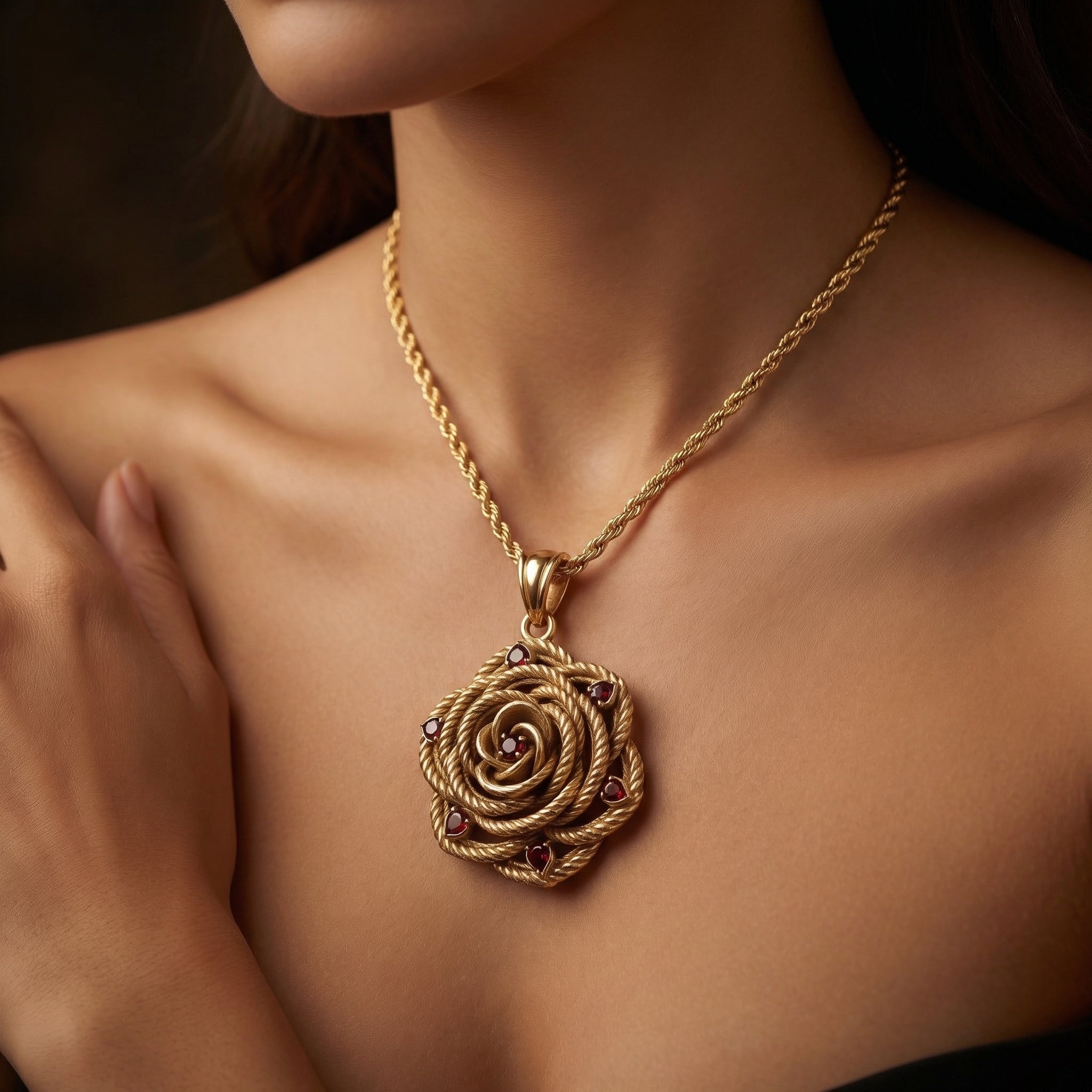 THE HARMONIOUS CAPTAIN | "oCEAn" Covenant Petal Woven Rose Necklace