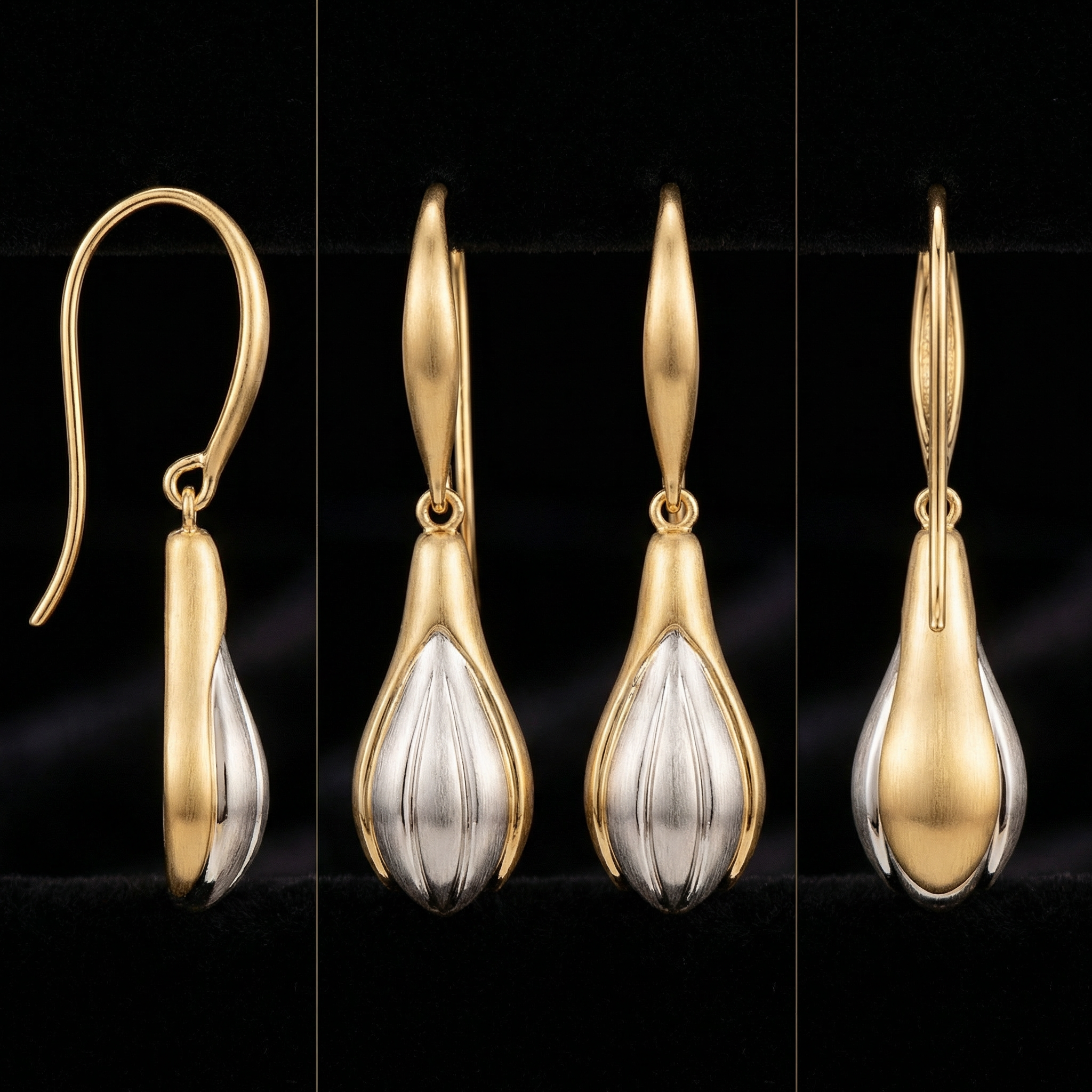 THE SILENT PILLAR | "oCean" Tranquil Dew Magnolia Bud Earrings