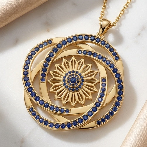OCEAn | The Golden Orbit Sunflower Signature Necklace